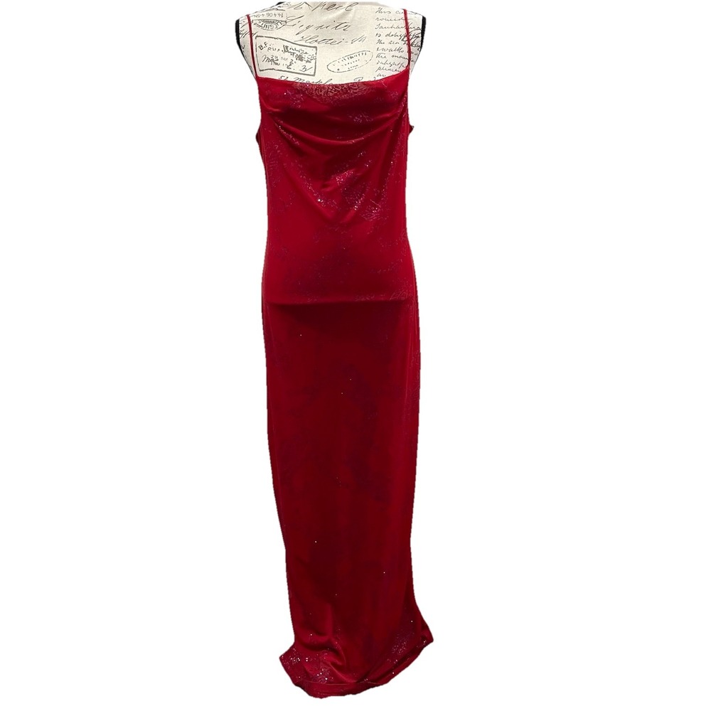 VTG Y2K Red Maxi Dress Whimsigoth Fairy Grunge 90s Vampy‎ Prom HOCO Glam Holiday